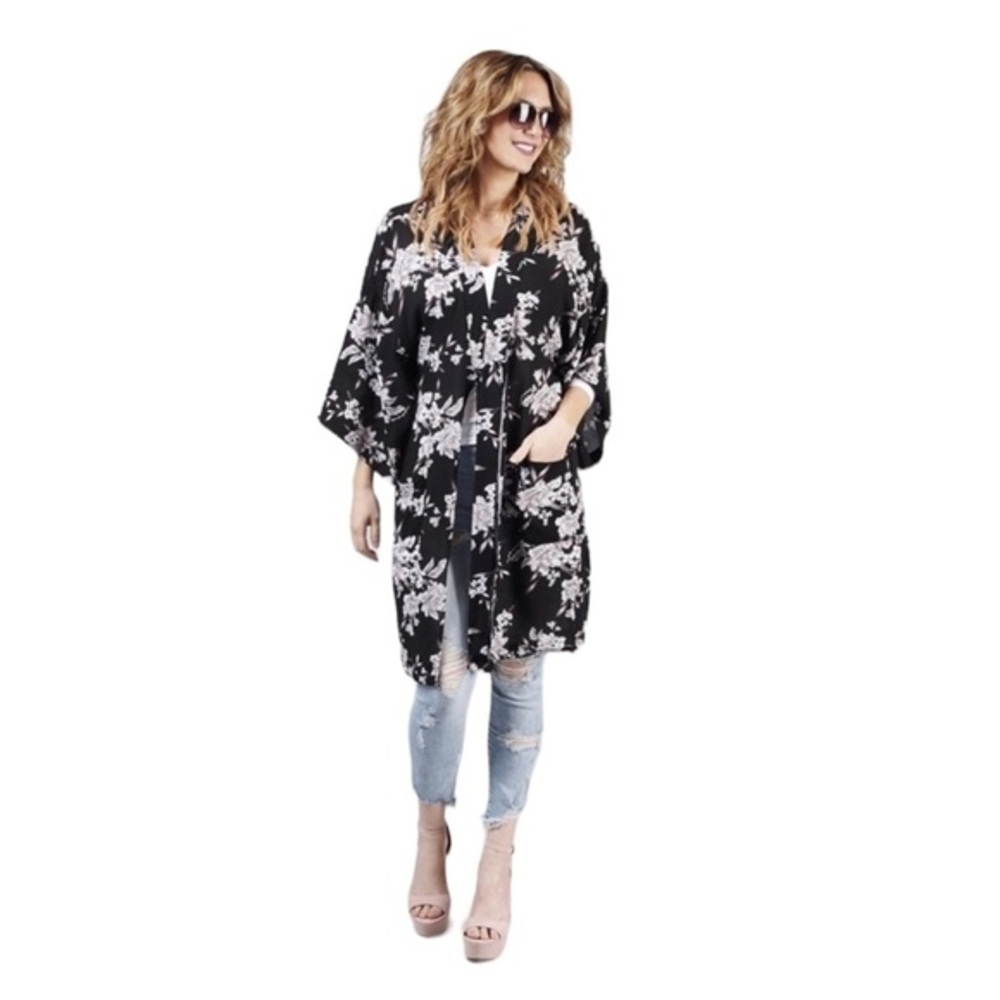 SPIRITUAL GANGSTER MAYA FLORAL PRINT KIMONO ROBE OS